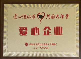 2018年麻城市工商業(yè)聯(lián)合會(總商會)授予:”愛心企業(yè)”。